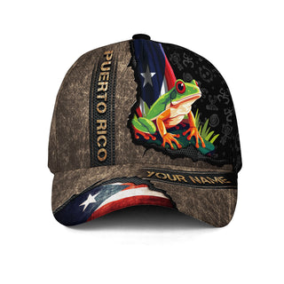 Custom Puerto Rico Baseball Caps with Taino Symbol, Flag Boricua Pride, 3D Hats Custom Name with Personalized Puerto Rico Caps Character, Northryn Co.