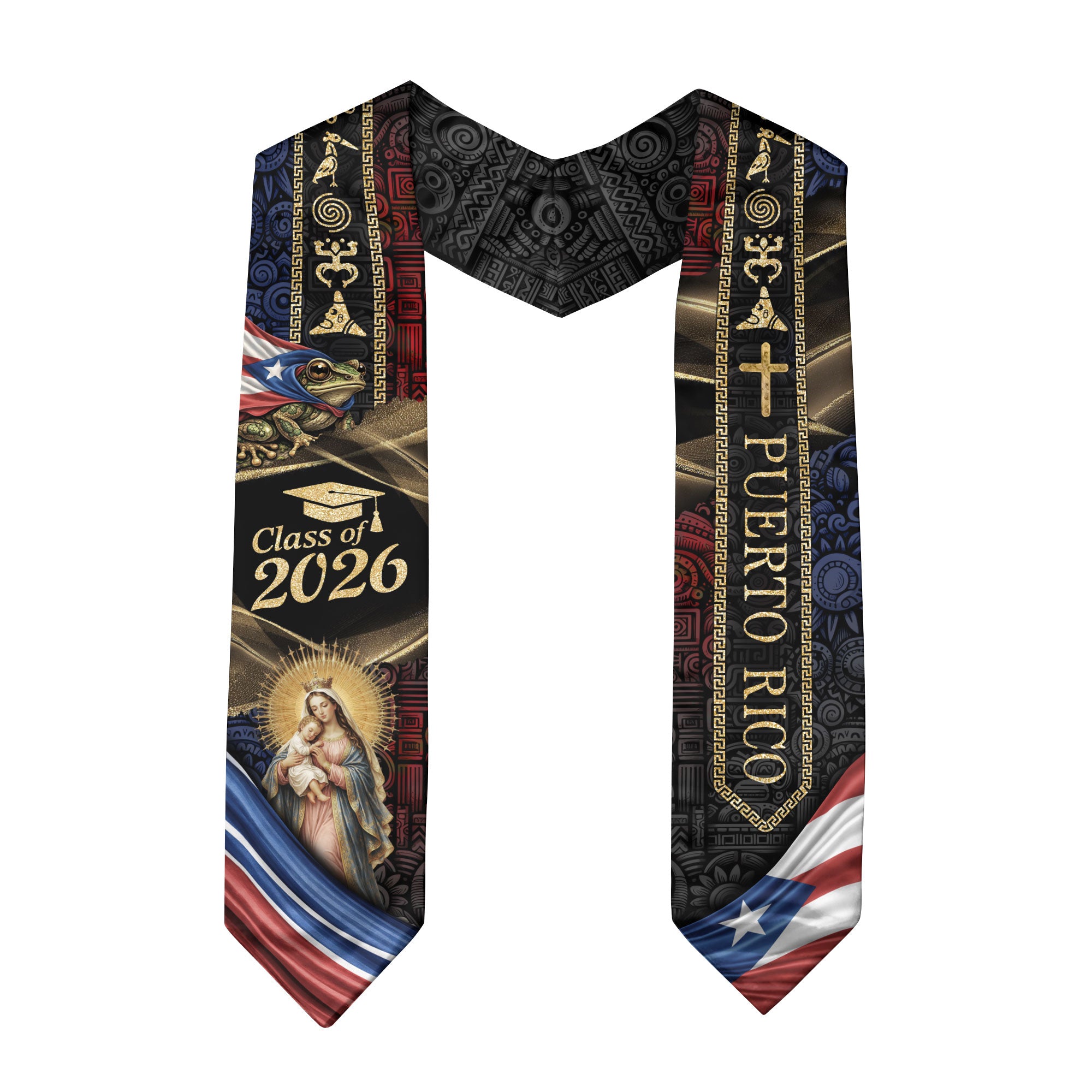 Puerto Rico Graduation Stole Class of 2026 Puerto Rican Graduation Sash Faith Heritage Style