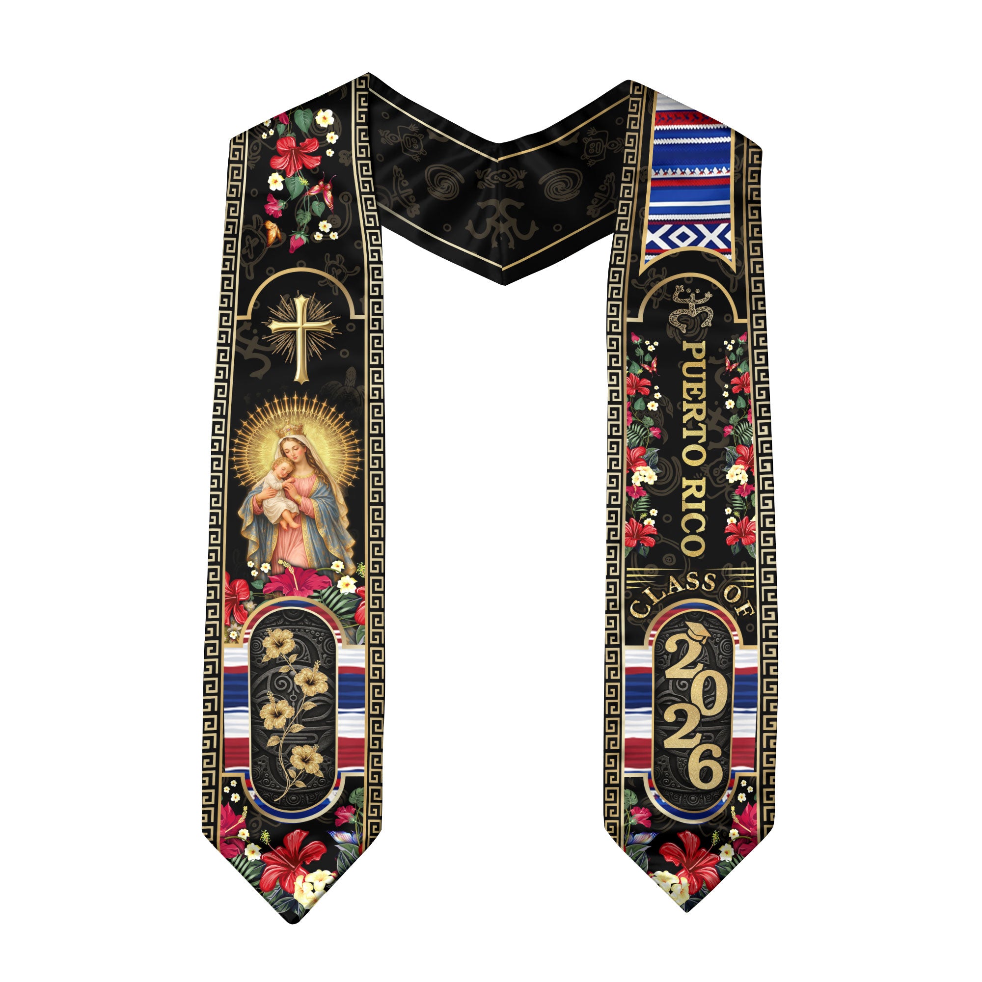 Puerto Rican Graduation Stole Class of 2026 Puerto Rico Graduation Sash Faith Heritage