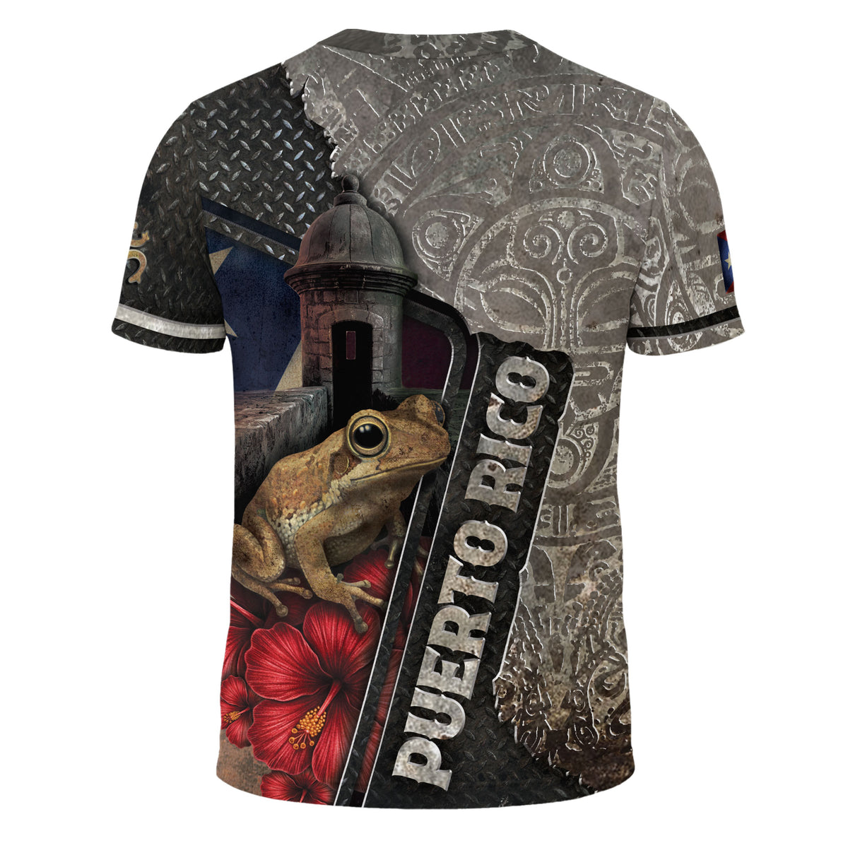 Puerto Rico Boricua El Morro Coqui Frog Taino Stone Grey National Heritage Shirt