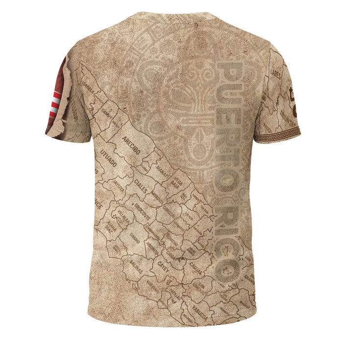 Map Coqui Frog Puerto Rico Shirt, Hibiscus Garita Heritage Pride Boricua Spirit, Distinctive 3D T-Shirt Inspired by All Over Print Tee, Northryn Co.