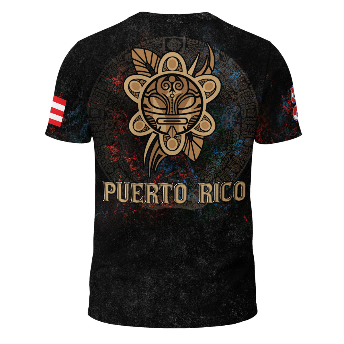 Puerto Rico Coqui Frog Taino Heritage Boricua Pride Gold Emblem Black Shirt