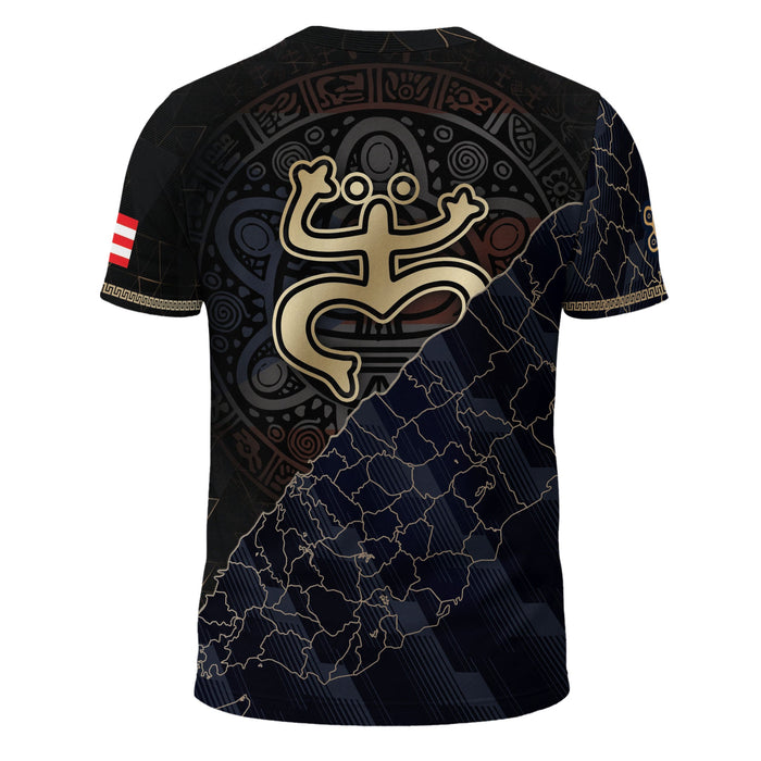 Puerto Rico Shirt with Coqui El Morro, Taino Sun Heritage Pride Boricua Warrior Spirit, Bold 3D T-Shirt with All Over Print Tee Appeal, Northryn Co.