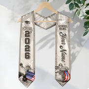 Puerto Rico Graduation Stole 2026 Statue of Liberty & Native Taino Mask Symbols Custom Sash