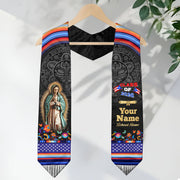 Personalized Puerto Rican Graduation Stole Custom Name Class of 2026 Virgin Mary Senior Sash
