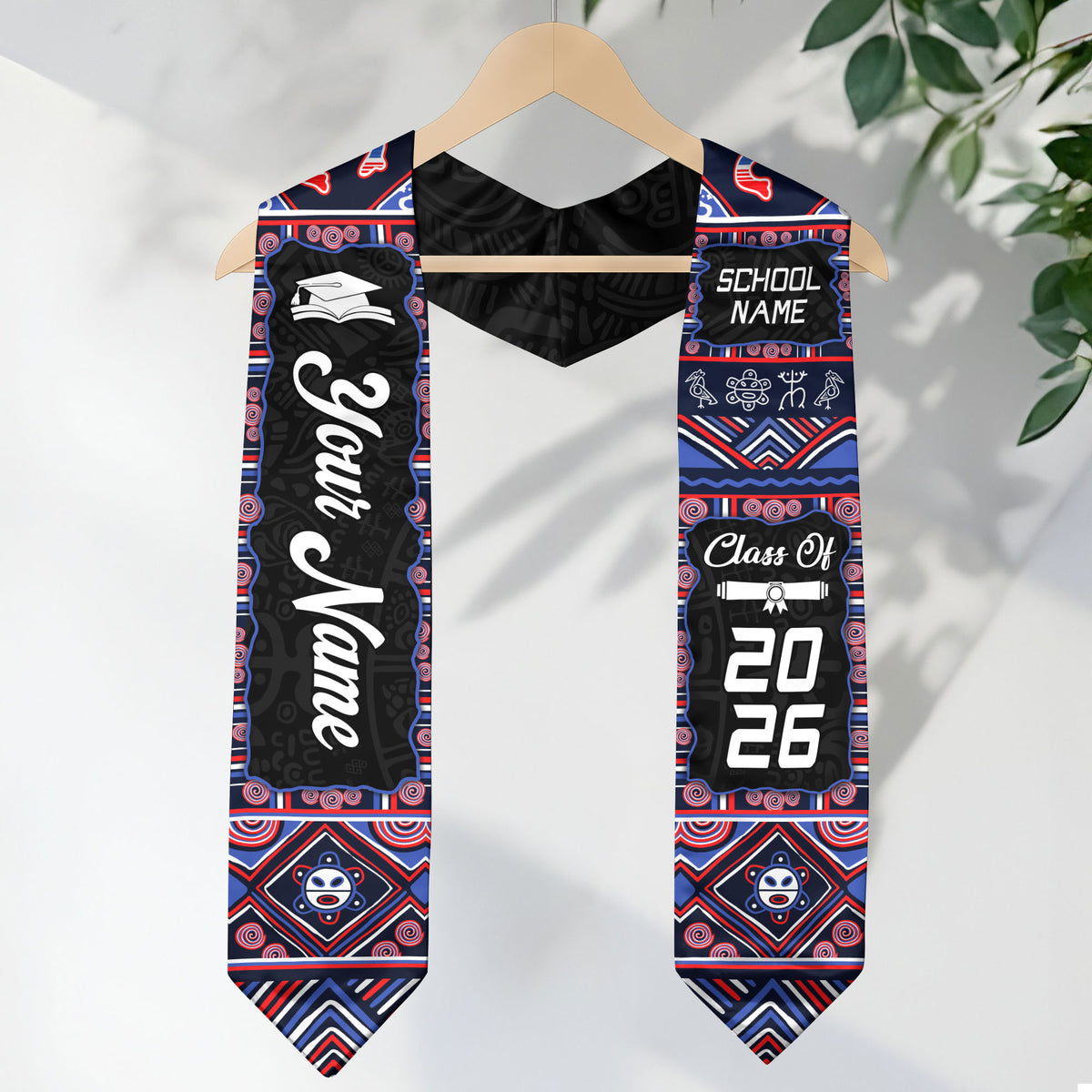 Personalized Puerto Rico Graduation Stole 2026 Taino Heritage Symbols Graduation Sash