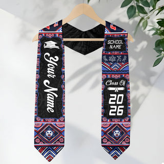 Personalized Puerto Rico Graduation Stole 2026 Taino Heritage Symbols Graduation Sash