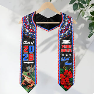 Custom Puerto Rico Graduation Stole 2026 Coqui Frog Heritage Puerto Ricans Graduation Sash