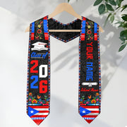 Custom Puerto Rico Graduation Stole 2026 Culture Heritage Puerto Ricans Graduation Sash