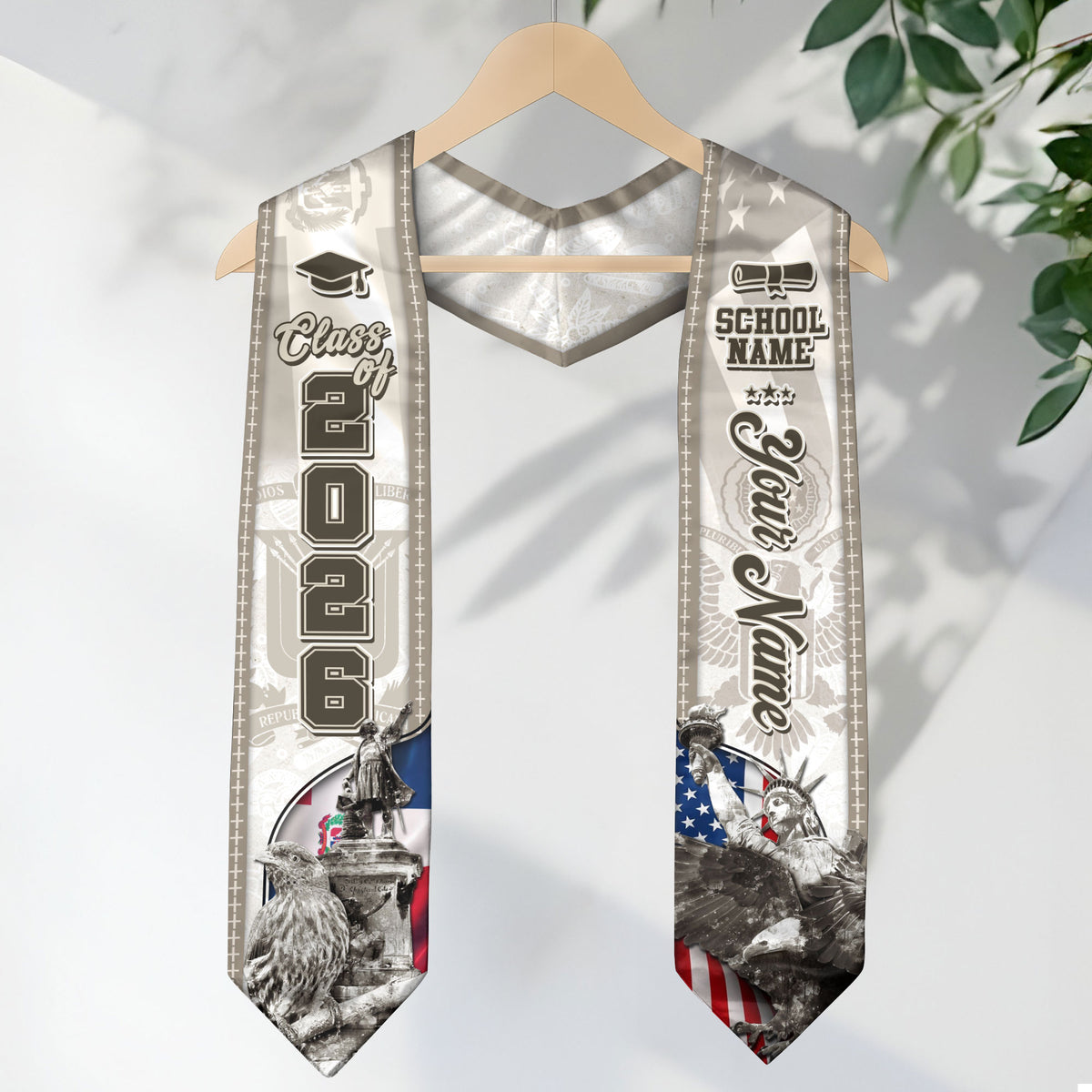 Custom Puerto Rico American Flag Graduation Sash 2026 Liberty Fort Puerto Rican Stole