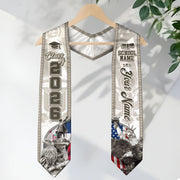 Custom Puerto Rico American Flag Graduation Sash 2026 Liberty Fort Puerto Rican Stole