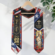 Puerto Rico Graduation Stole Class of 2026 - Custom Virgin Mary Heritage Sash