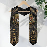 Puerto Rico Graduation Stole Class of 2026 - Custom Coat of Arms Heritage Gold Sash