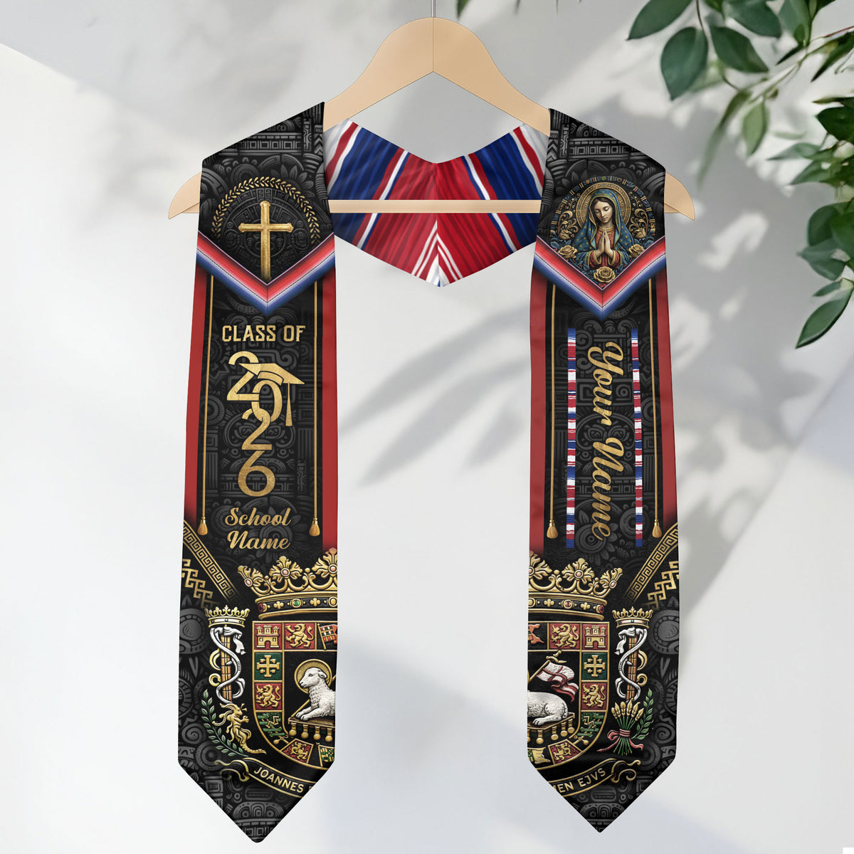 Puerto Rico Stole 2026 - Personalized Graduation Sash with Coat of Arms Emblem