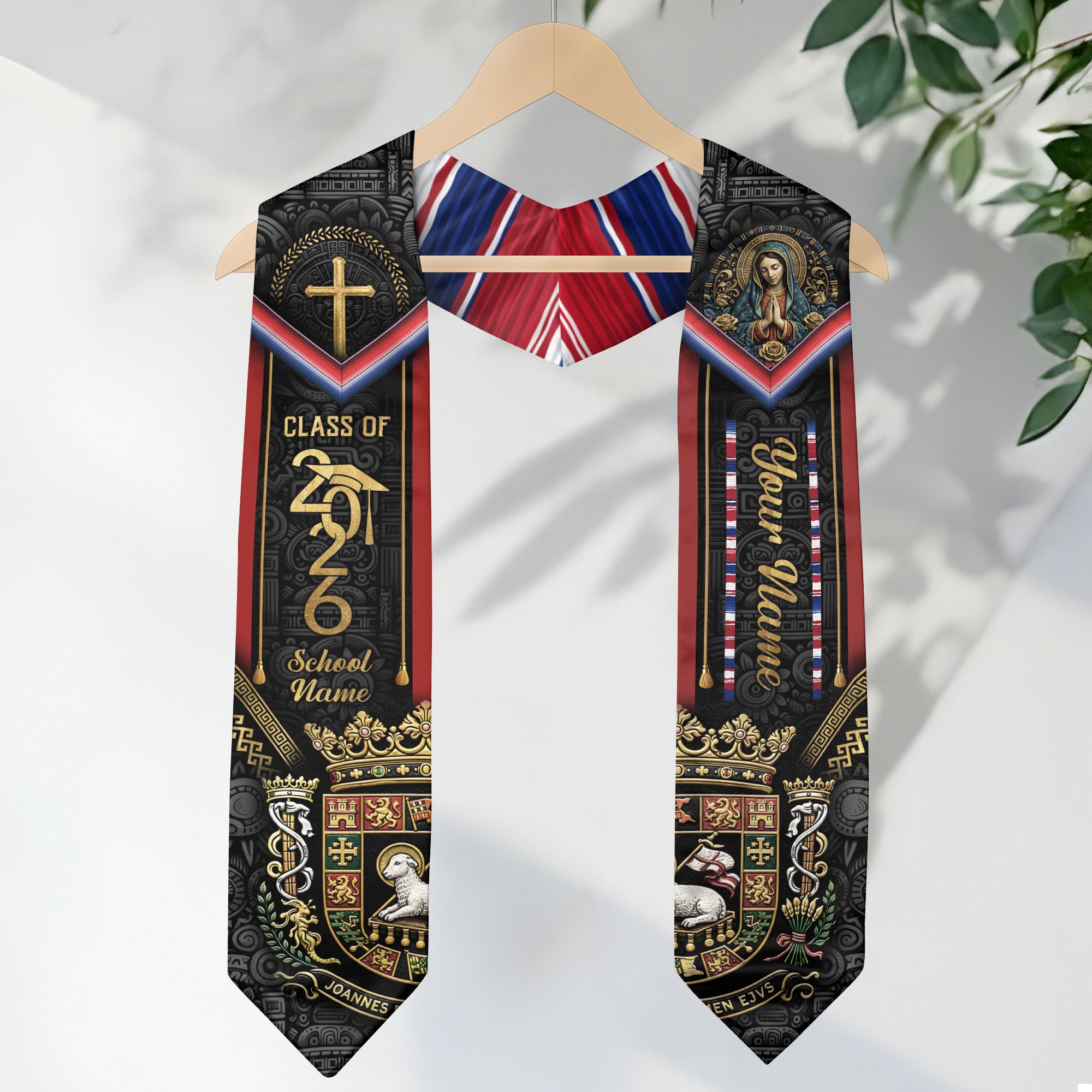 Puerto Rico Stole 2026 - Personalized Graduation Sash with Coat of Arms Emblem