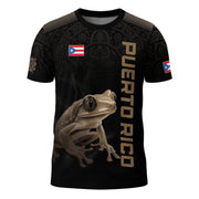 Coqui Frog Black Gold Puerto Rico Shirt, Taino Heritage Pride Boricua Tribal, All Over Print Tee and 3D T-Shirt for Puerto Rican Spirit, Northryn Co.