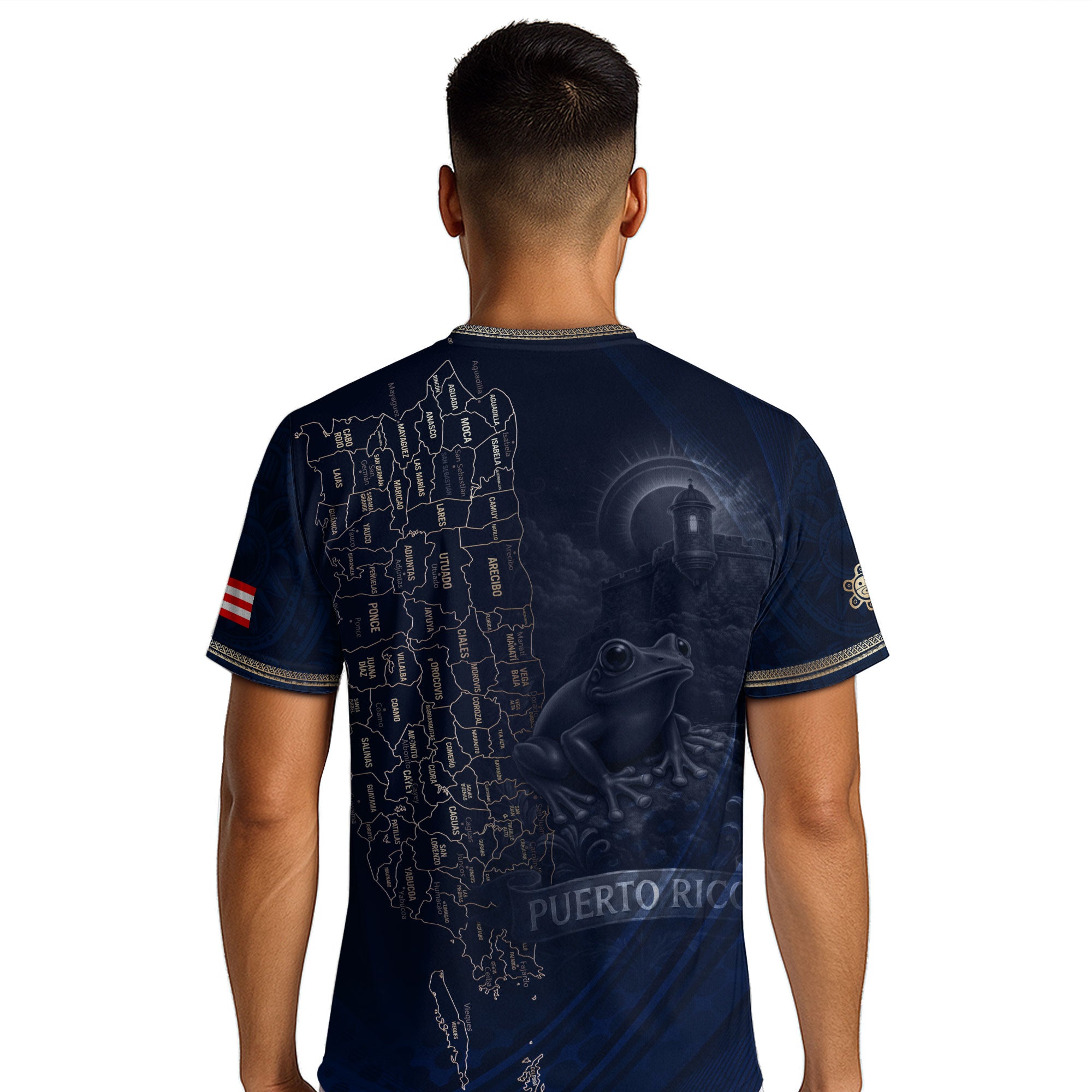 TEST BUNDLE - Puerto Rico Map Boricua Coqui Frog El Morro Gold Navy Heritage Soccer Jersey (Copy)