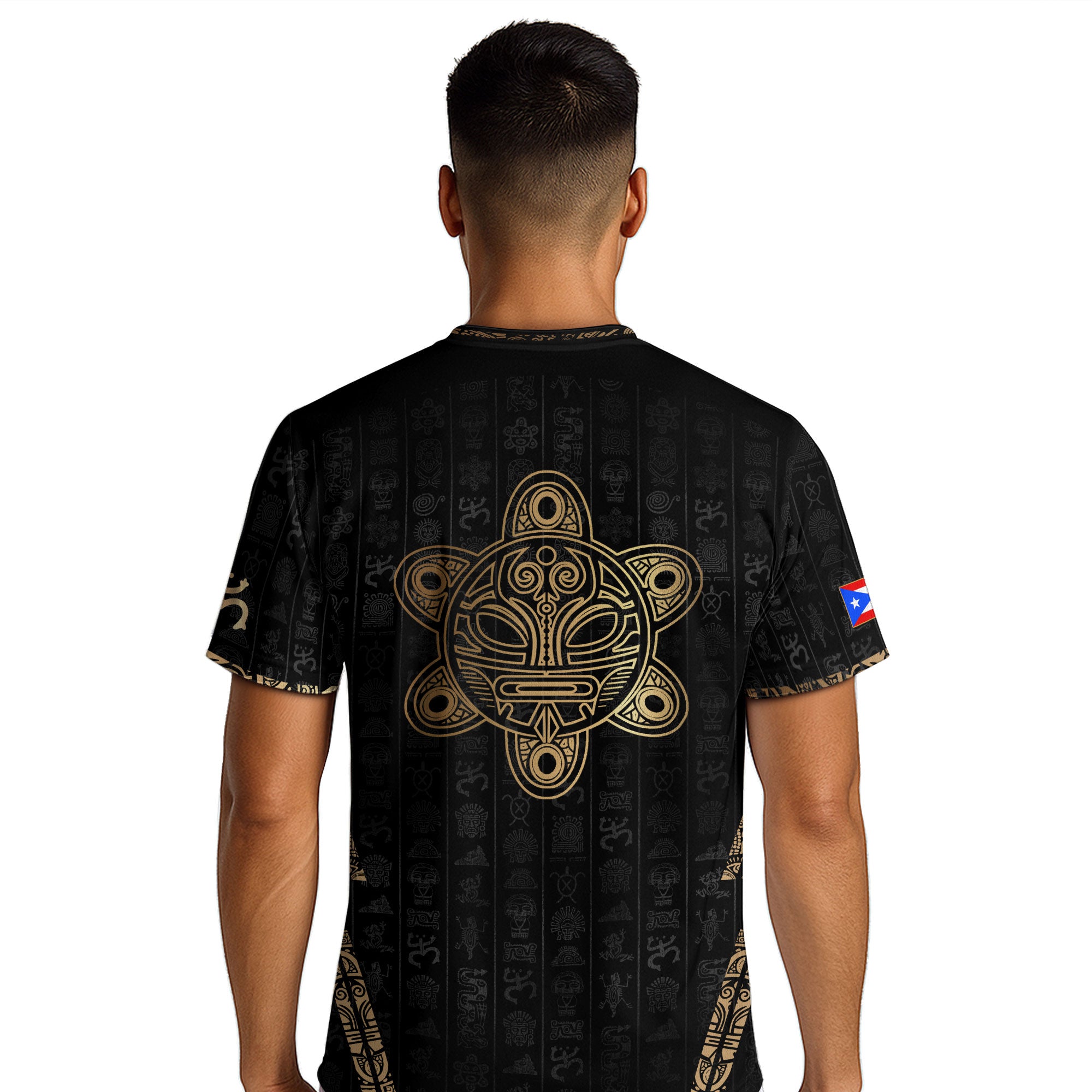 Puerto Rico Black Gold Taino Sun National Heritage Boricua Pride Soccer Jersey