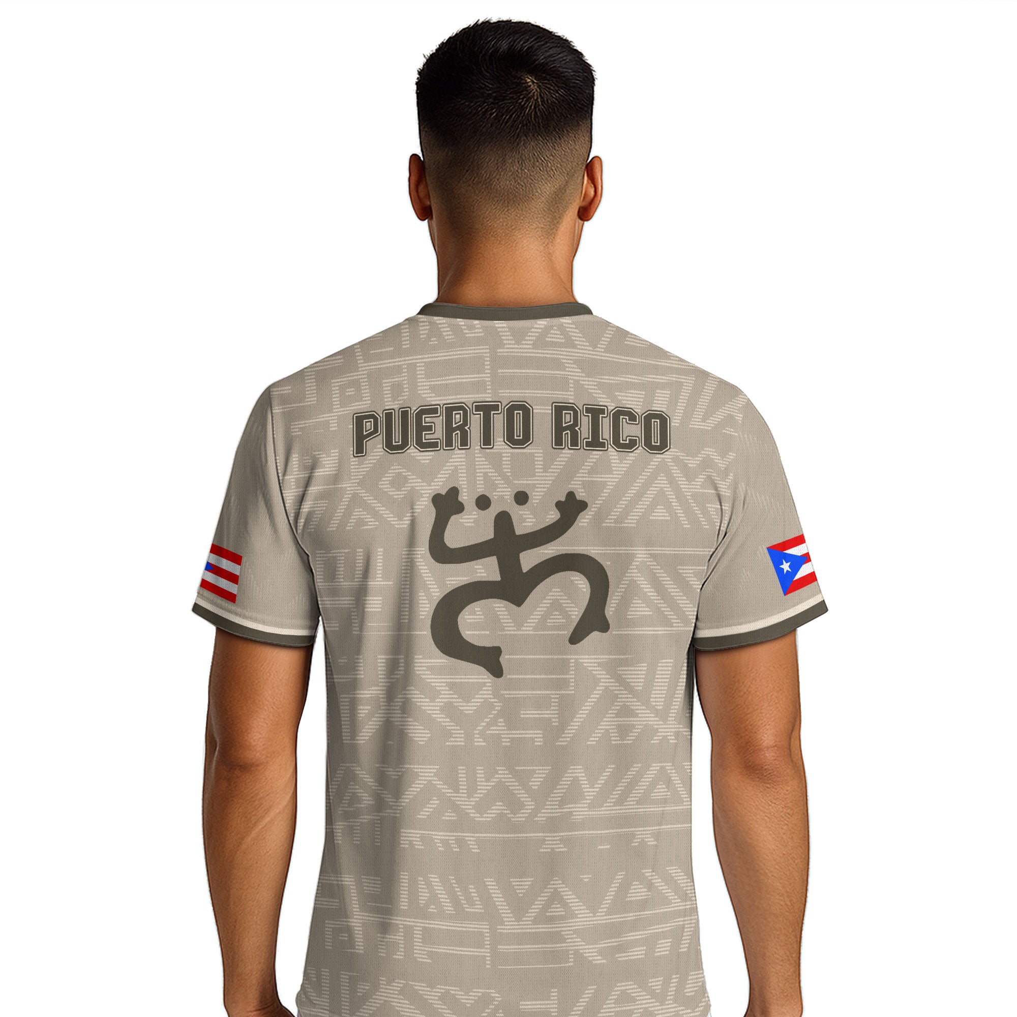 Puerto Rico Beige Gold Taino Sun God Tribal Pattern Symbol National Heritage Boricua Soccer Jersey