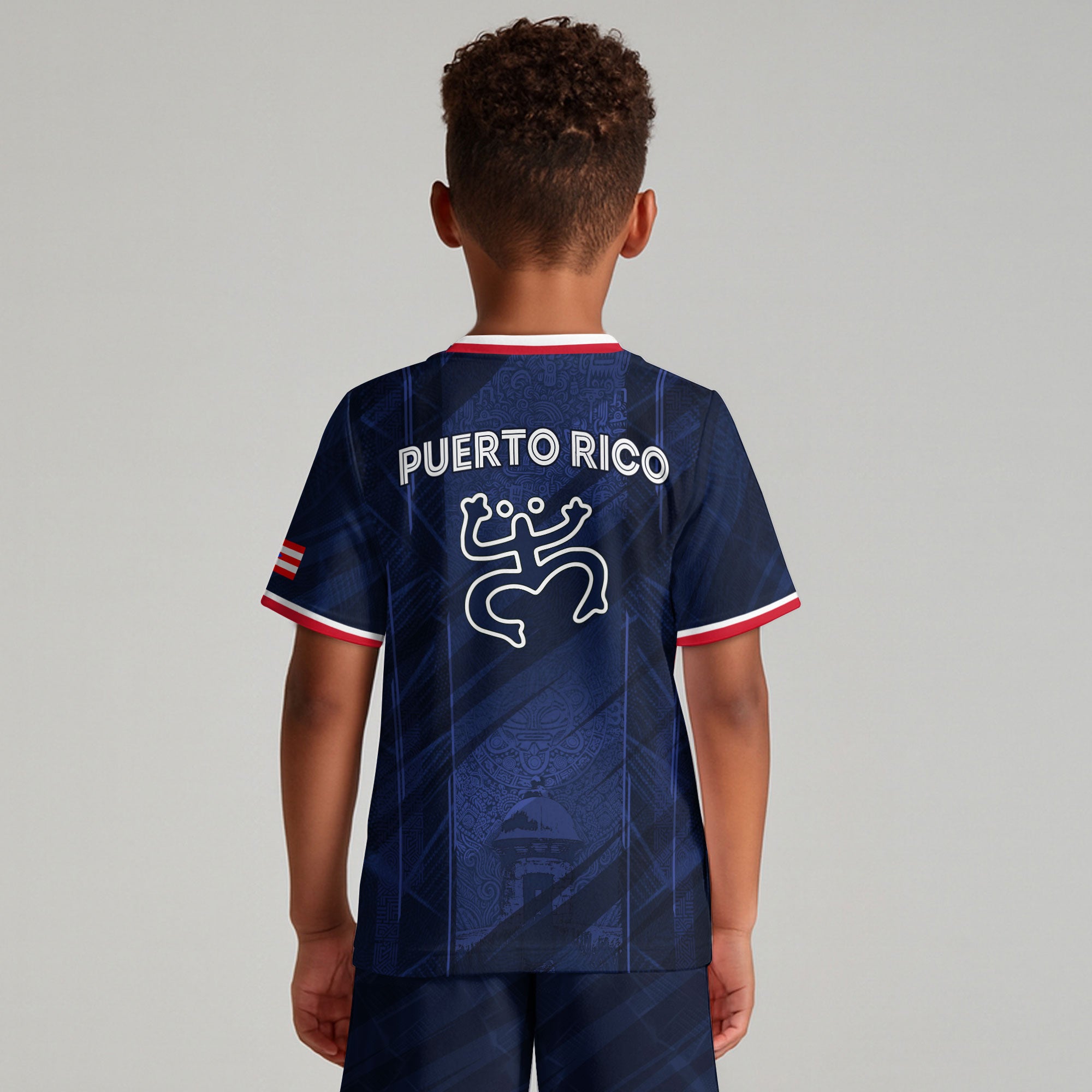Puerto Rico Kids Youth Navy Coqui Frog Garita Heritage Boricua Soccer Jersey