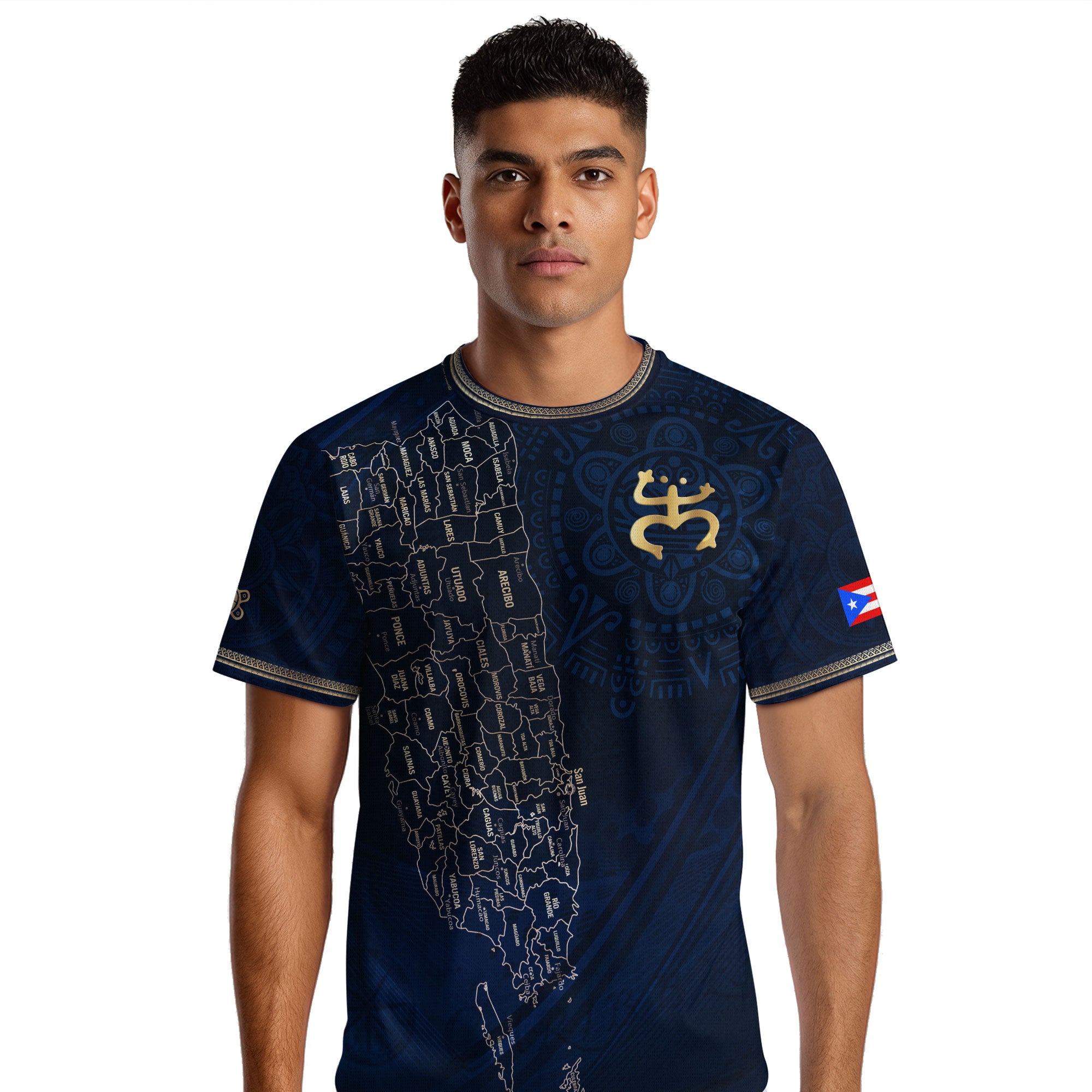 TEST BUNDLE - Puerto Rico Map Boricua Coqui Frog El Morro Gold Navy Heritage Soccer Jersey (Copy)